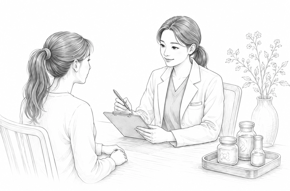생활습관 관리 상담 일러스트