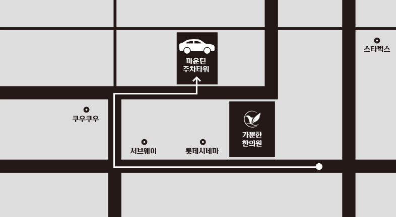 마운틴 주차 타워 위치 약도